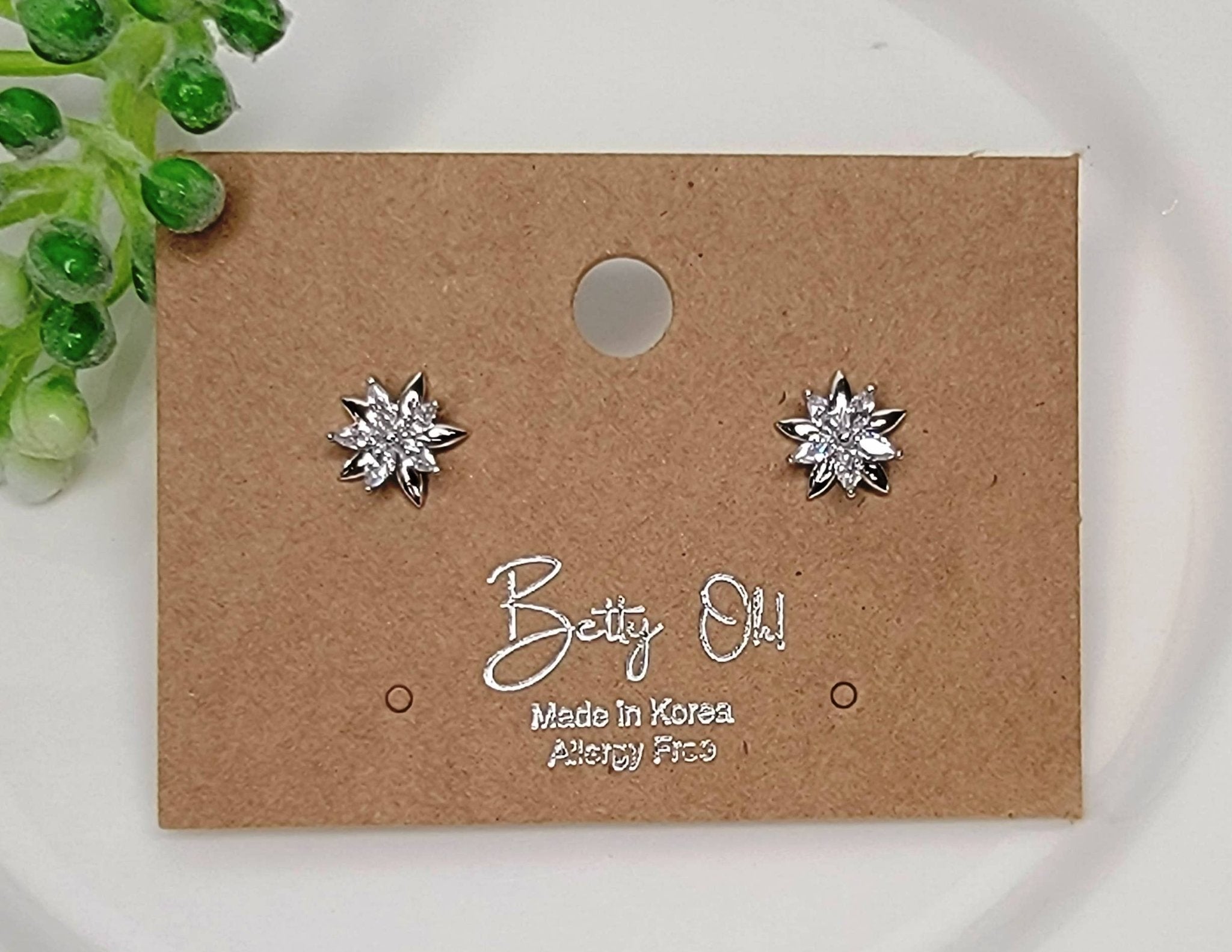 CZ Double Star Post Earrings - HER Home Design Boutique